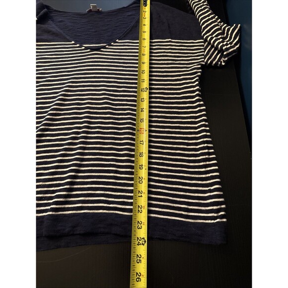 GAP Womens Sweater Navy Blue White Stripe Pullover Preppy Nautical Americana - Picture 9 of 9